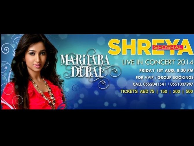 Marhaba Dubai - Shreya Ghoshal Live in Concert 2014, Events in Dubai, 2014, UAE, Dubai, Shreya Ghoshal, Marhaba Dubai