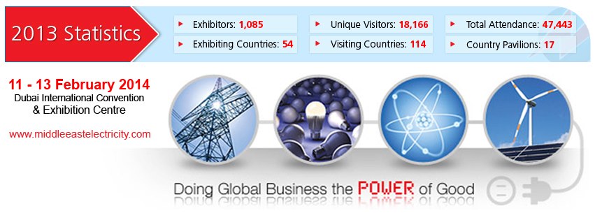 Middle East Electricity 2014, New technology, energy industry professionals, Dubai International Exhibition Centre, power, lighting, new and renewable, nuclear sectors, Dubai, UAE