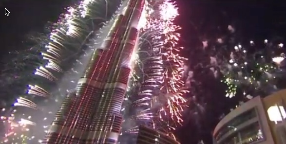 New Year fireworks 2019 at Burj Khalifa