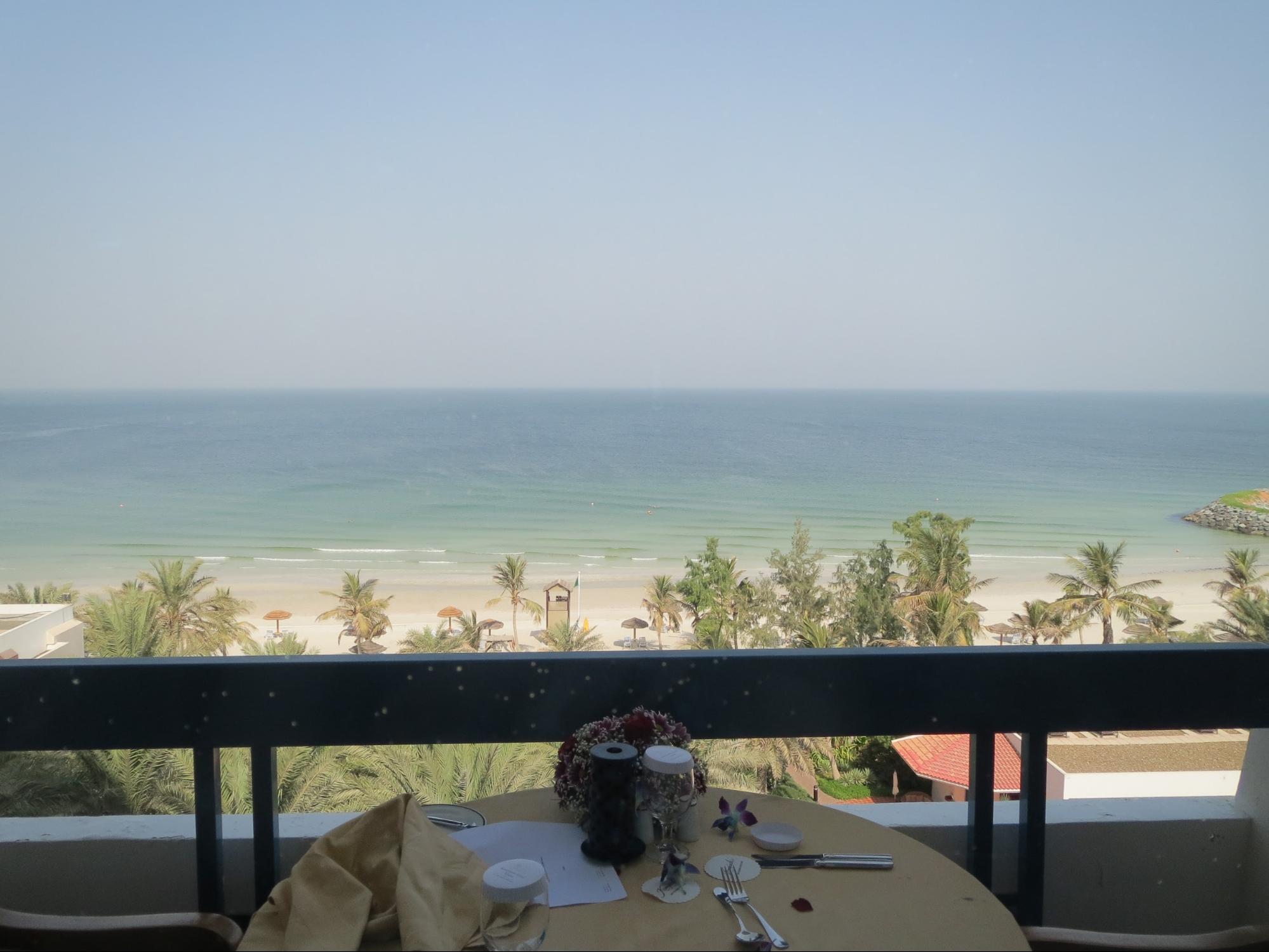 Kempinski Hotel, Ajman Review - Balcony DineTable