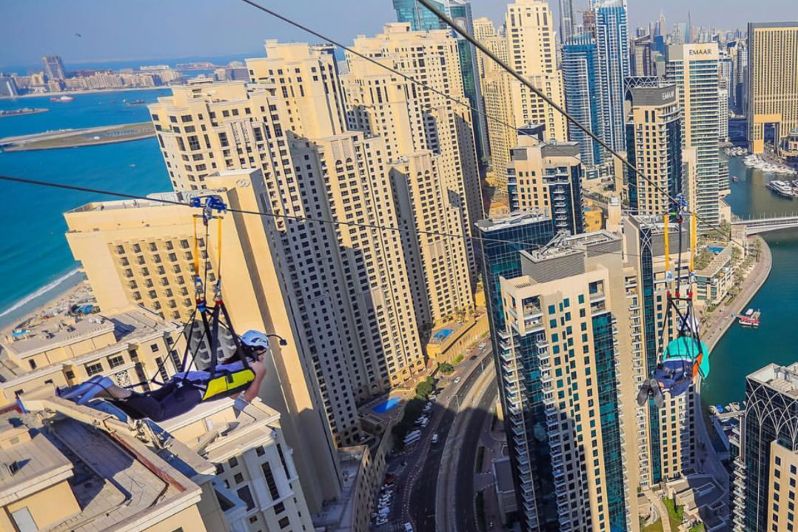 XLine Dubai Marina - The world’s longest urban zipline - Tourist Attractions in Dubai, UAE