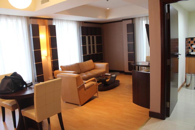 Emirates Grand Hotel Dubai UAE Review - Deluxe Bed Room - Living area