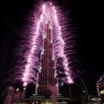 New year 2019 fireworks Dubai at Burj Khalifa