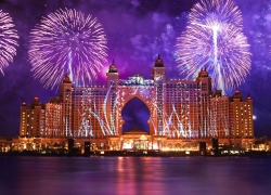 New Year Fireworks 2019 – Atlantis, Palm Jumeirah, Dubai, United Arab Emirates.