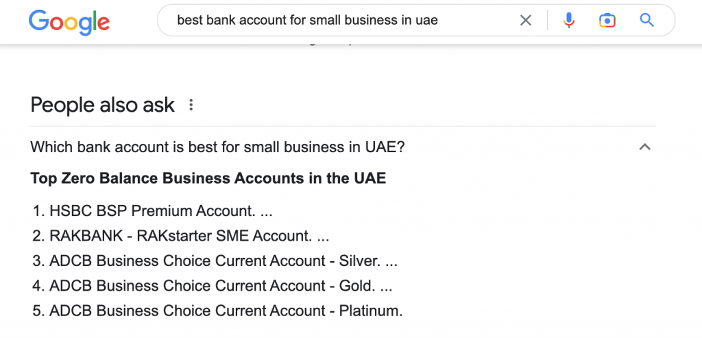 Best bank account for small business in uae