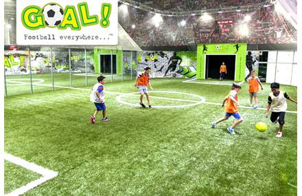 Indoor football for kids in Goal - Dubai Mall