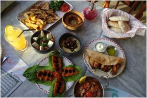 Hummus, Arayes and Chicken wings.