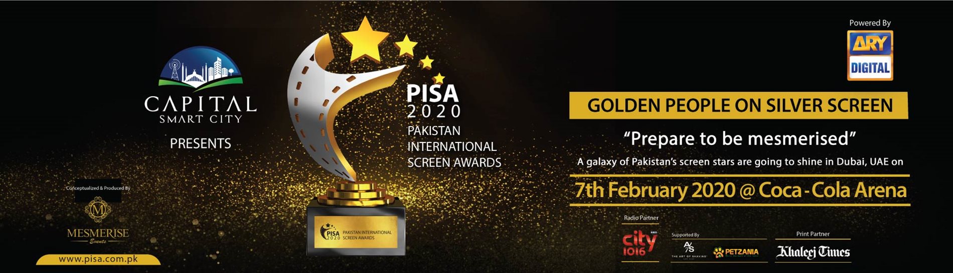 Pakistan International Screen Awards on Feb 7th at Coca-Cola Arena Dubai