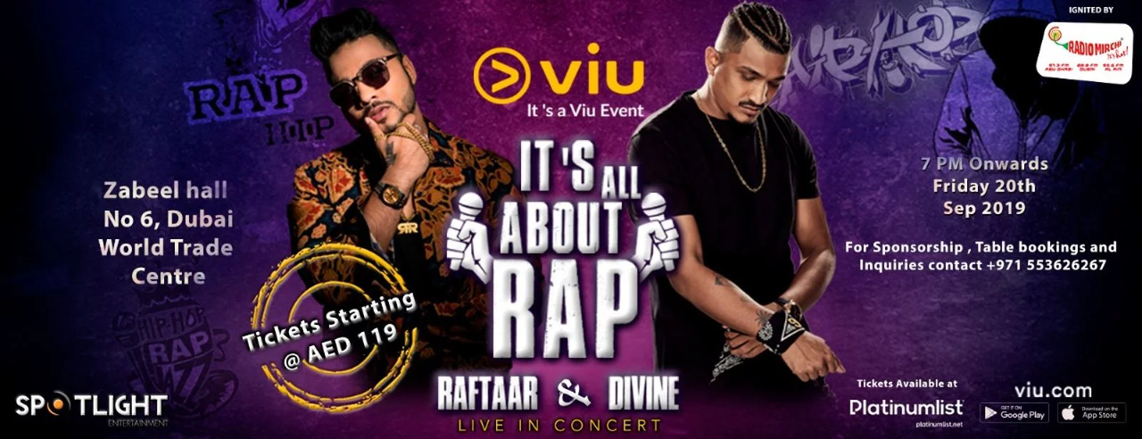 Raftaar and Divine live Dubai 2019