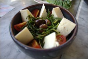 Zaatar and Baladi Cheese salad.